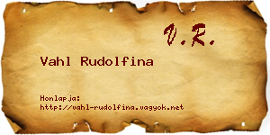 Vahl Rudolfina névjegykártya